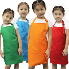 Children Kids Plain Apron Kitchen Cooking Baking Painting Cooking Craft Art Bib 2024 - buy cheap
