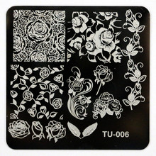 New Beauty Rose Image Steel Nail Stamping Plates Nail Polish  Nail Art Decorations Templates Stencils Manicure Tools TU006 2024 - buy cheap