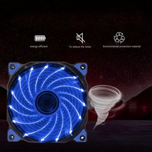 Бесшумный вентилятор для компьютера, 120 мм, 15 светодиодный, 12 В, С Резиновым соединителем Molex 2024 - купить недорого