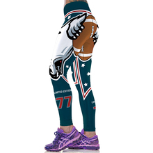 Женские спортивные Леггинсы с высокой талией, облегающая Спортивная одежда для спортзала, джеггинсы для фитнеса и бега, штаны для американского футбола, Капри-карандаш с леопардовым 3D принтом 2024 - купить недорого
