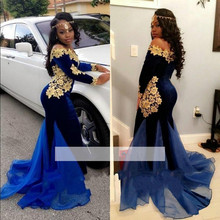 New arrival Elegant Evening Dresse Formal Party Gown 2019 vestido noiva sereia long sleeves velour prom party robe de soiree 2024 - buy cheap