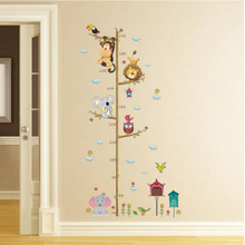 UK_ Children Height Growth Chart Measure Wall Sticker Kids Room Animal Decal Exo 2024 - buy cheap