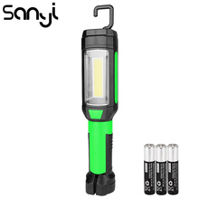 SANYI 3800LM Lanterna Tocha LED COB Lanterna Power by 3 * AAA Bateria Portátil Gancho de Suspensão Magnética Lâmpada Para Ao Ar Livre 2024 - compre barato