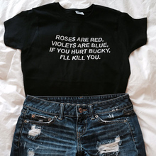 Las rosas son violetas rojas son azules, if you hurt Bucky, camiseta para mujer, camiseta estampada divertida, tops de estilo de verano 2024 - compra barato