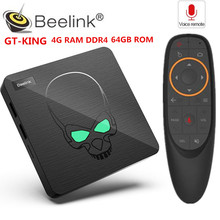 ТВ-приставка Beelink GT-King Android 9,0 Amlogic S922X 4 Гб DDR4 64 Гб rom голосовой пульт дистанционного управления 2,4G + 5,8G WiFi 1000 Мбит/с 4K телеприставка 2024 - купить недорого