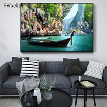 Embelish 1 Pieces Nature Canyon Lake Landacpe HD Print Canvas Painting For Living Room Home Decor Pictures Wall Art Posters 2024 - buy cheap