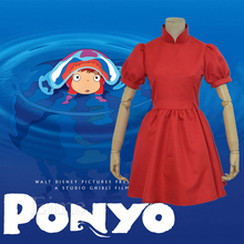 Anime Movie PONYO Cosplay Costume Lovely Halloween Red Dress Custom Made For Female and Kids 2024 - buy cheap