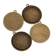 Cabujones de cabujón de bronce antiguo ajustes Cameo Base en blanco ovalado bandeja colgante de alta calidad, 30mm, 10 Uds. 2024 - compra barato