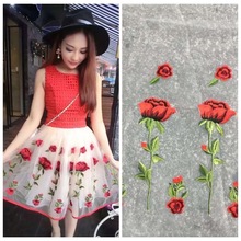 One-piece Cloth Classic Organza Chiffon Flower Embroidered  Lace Fabric  DIY Material Width 130cm 1yard 2024 - buy cheap