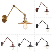 Candelabro de Pared Edison estilo Loft, lámpara de Pared ajustable de brazo largo de hierro para Pared, iluminación Industrial Vintage, luz LED para Pared 2024 - compra barato