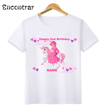 Kids Happy Birthday Princess 1-9 Print O-Neck Tops T Shirt Tees Summer Style Children T-Shirt Boy/Girl funny Clothing,HKP3081 2024 - buy cheap