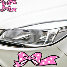 Aliauto 2 X Car Accessories KT Pink Bow Styling Sticker Decal Decoration for Motorcycle Mazda Opel Nissan Fiesta Polo Chevrolet 2024 - buy cheap