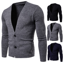 Sweater Men The New Style of Autumn 2018 New Arrival Pure Color Slim Fit Knit Cardigan Sweater Overcoat and Cardigan Clothes 2024 - buy cheap