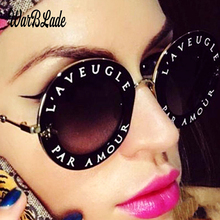 2021 Fashion Letter Round Sunglasses Women Brand Designer Female Black Shades Sun Glasses Men Unisex New Trendy Eyewear UV400 2024 - buy cheap