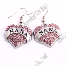 NANA Earrings Crystal Adorned Heart Shaped Pendant French Hook Earrings Commemoration Day Jewelry 2024 - buy cheap