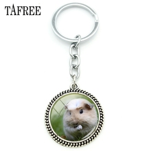 TAFREE-Llavero redondo de conejillo de indias para niños y mujeres, accesorios de foto de vidrio, regalo de cumpleaños, joyería QF800 2024 - compra barato