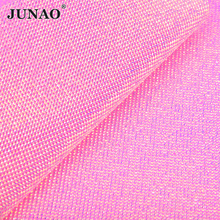 Junao ss6 fita adesiva rosa ab strass, tecido de malha para decoração, fita de cristal strass aplique faça você mesmo artesanato 2024 - compre barato