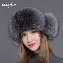 NH Women's Fur Hats Natural Raccoon and Fox Fur Russian Ushanka Winter Warm Ears Fashion Bomber Caps New Arrival H009 2024 - buy cheap