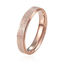 Anel de aço fosco 4mm e 6mm de largura, anel de aço de titânio, cor ouro rosa, joias de luxo para homens e mulheres 2024 - compre barato