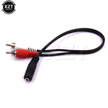 Newest 3.5mm Stereo Audio Female Jack to 2 RCA Male SocketHeadpahone Y Cable jack to two MALE coded male RCA plugs 2024 - buy cheap