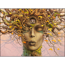 5d Diy Diamond Painting Cross Stitch Tree Face and Owl Abstract Art Diamond Embroidery Full Drill Square Crystal Mosaic Pictures 2024 - buy cheap