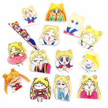 1Pcs Harajuku Cartoon Sailor Moon Girls Brooch Acrylic Badges Icons On The Backpack Pin Badge Decoration Kids Clothing Badges 2024 - buy cheap