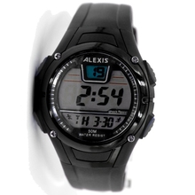 Часы ALEXIS для мужчин, Круглые, черные, с датой, будильником, подсветкой, водонепроницаемые, цифровые часы DW423E 2024 - купить недорого