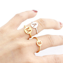 Personalized Custom Engraved A-Z Letter Initial Rings For Women Men Rose Gold Silver Color Stainless Steel Male Female Ring 2024 - buy cheap