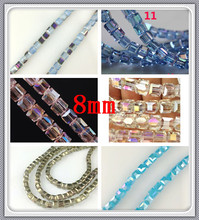 Wholesale 350pcs/Lot 8mm Faceted Cube Lampwork Glass Beads Square Crystal Glass Loose Spacer Beads For Jewelry Making 2024 - buy cheap