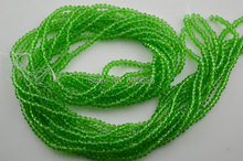Green color 4mm Faceted Glass Crystal Rondelle Button Loose Beads 2024 - buy cheap
