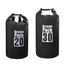 Bolsa impermeable con correa de hombro, mochila impermeable de lona de pvc de 15L, 20L, 30L, para acampar al aire libre y nadar 2024 - compra barato