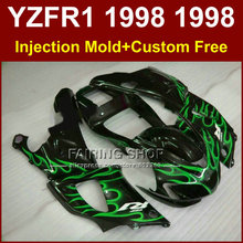 Комплект обтекателей IF4F из АБС-пластика для YAMAHA YZF R1 YZF1000 98 99 R1 обтекатели для мотоциклов с зеленым пламенем YZF R1 1998 1999 O45G 2024 - купить недорого