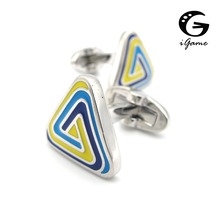 iGame New Arrival Triangle Cuff Links Muti Color Designer Design Quality Brass Material Fashion Cufflinks Free Shipping 2024 - buy cheap