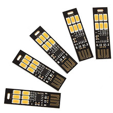 6 светодиодов, USB-светильник, яркий SMD5730, светодиодный мини-USB-порт светильник ультратонкий порт, able, ночник, сенсорный диммер (теплый белый или белый), 5 шт. 2024 - купить недорого