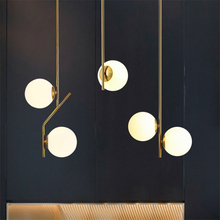 Luminária pendente estilo nórdico, luminária suspensa com bola dourada, para quarto, sala de estar, bar, restaurante 2024 - compre barato