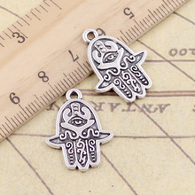 10 piezas de dijes de protección de la palma de Hamsa 24x19mm colgantes de Color plata bronce tibetano joyería antigua que hace manualidades hechas a mano DIY 2024 - compra barato