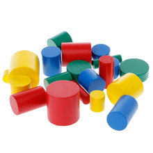Conjunto de brinquedos montessori de madeira, brinquedo colorido, conjunto de blocos de madeira de faia, jogo para ensino infantil, matemática 2024 - compre barato