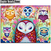 Cartoon Diy 5D Diamond Painting Cross Stitch Animal Cute Owls Diamond Embroidery Pattern Full Drill Mosaic Home Decor Art 18A095 2024 - buy cheap