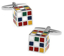 New Design! Factory Price Retail Men's Cufflinks Copper Material Enamel Rubik's Cube Design Cuff Links Free Shipping 2024 - buy cheap