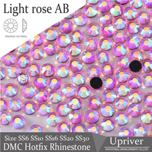 Upriver DMC Iron On Light Rose AB Machine Glass Hotfix Rhinestones For Garment Accessories 2024 - buy cheap