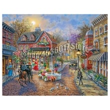 5D Diy Diamond Painting Cobblestone Village Cross Stitch Embroidery Wall Sticker Diamond Mosaic City Christmas Crafts Rhinestone 2024 - buy cheap