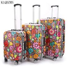 KLQDZMS 20/24/28inch lovely pc trolley luggage  women rolling luggag spinner small flower pattern travel suitcase on wheels 2024 - buy cheap