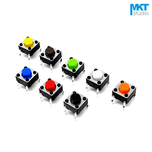 Botão interruptor eletrônico tático, 1000 peças, 6*6*5mm, através do furo, micro botão tático, marrom, azul, preto, vermelho, laranja, verde, amarelo, branco 2024 - compre barato