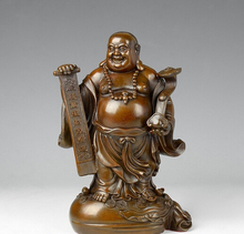10 Chinese Red Copper Wealth Money Yuanbao Bag Ruyi Happy Maitreya Buddha Statue 2024 - buy cheap