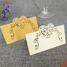 Cartão de convite romântico em forma de coração, 50 unidades, mesa de casamento cartão de nome cartão número decoração do banquete 7zsh928-50 2024 - compre barato