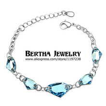 Pulseras y collares de lujo para mujer, pulsera femenina con cristales Swarovski, joyería de alta calidad 2024 - compra barato