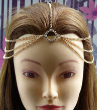 Fashion  Head Chain Hair Jewelry Rhinestone Circle Forehead  Hair Accesories Boho Headband 2024 - buy cheap