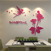 New Arrival Flower Elf 3D Acrylic Wall Stickers Living Room Bedroom Restaurant Wall Art Creative DIY Home Decor Wall Sticker 2024 - buy cheap