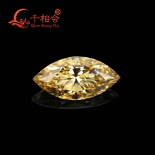 yellow color  marquise shape dia mond cut Sic material  Moissanite loose stone(video is dark yellow) 2024 - buy cheap