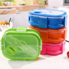 4 цвета красочные силиконовые Ланч-бокс набор для детей 2 слоя кухонные принадлежности Кухонные принадлежности Посуда контейнер для еды с ручкой 2024 - купить недорого